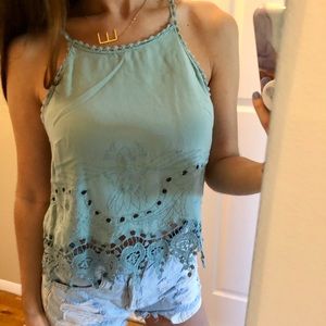 Cute greenish tank top- Kendall & Kylie brand